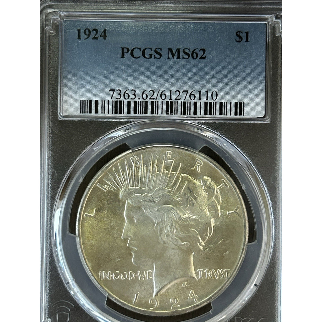 1924 $1 Peace Dollar PCGS MS62 ~ 26270