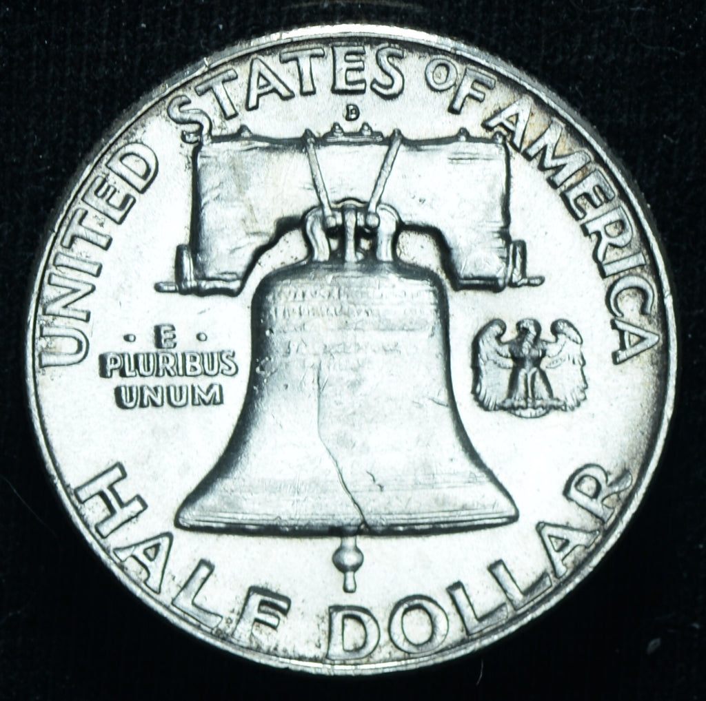 1961 D 50C Franklin Half Dollar UNC Toned ~ 25674