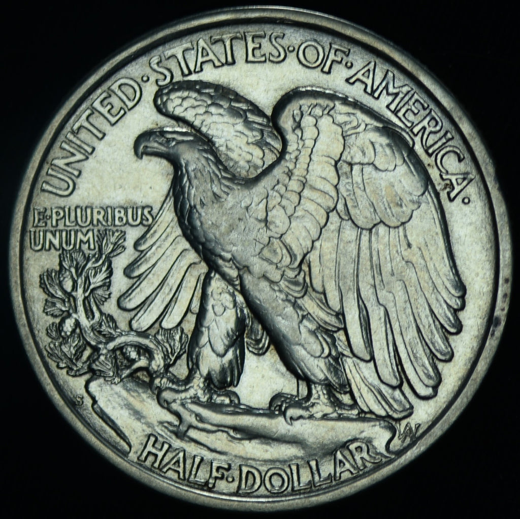 1917-S 50C Reverse Walking Liberty Half Dollar Better Date AU ~ 26473