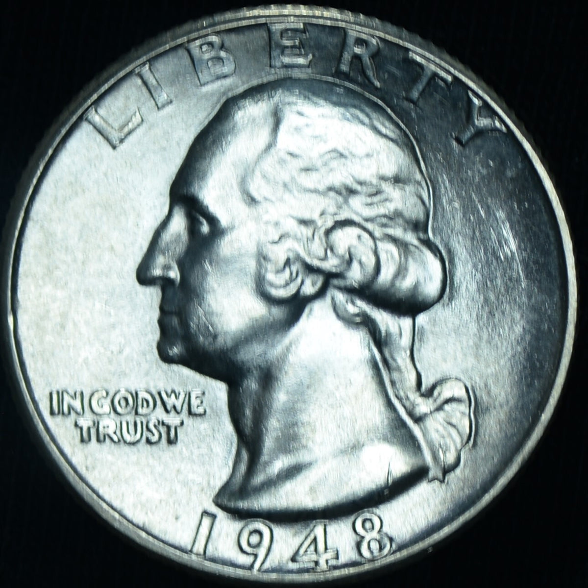 1948-D 25C Washington Quarter Frosty BU Gem ~ 26428