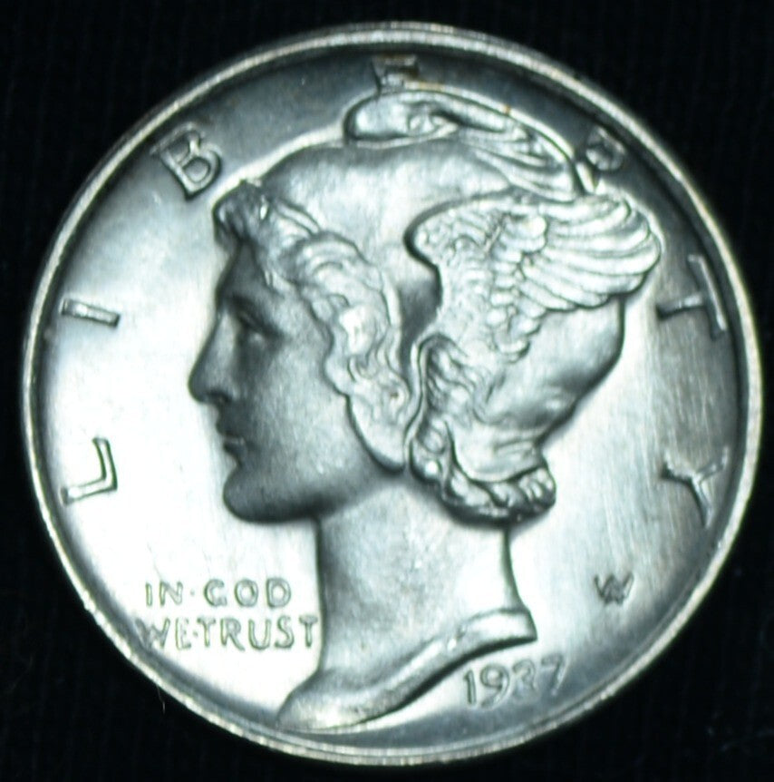 1937-D 10C Mercury Dime BU FB ~ 26298