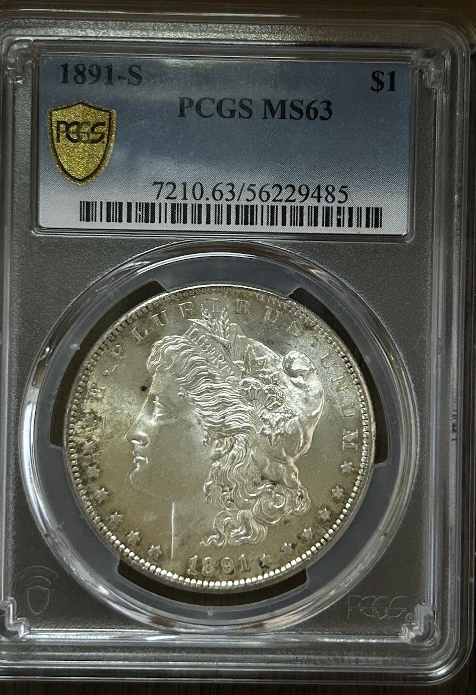 1891-S $1 Morgan Silver Dollar MS63 PCGS ~ 26294