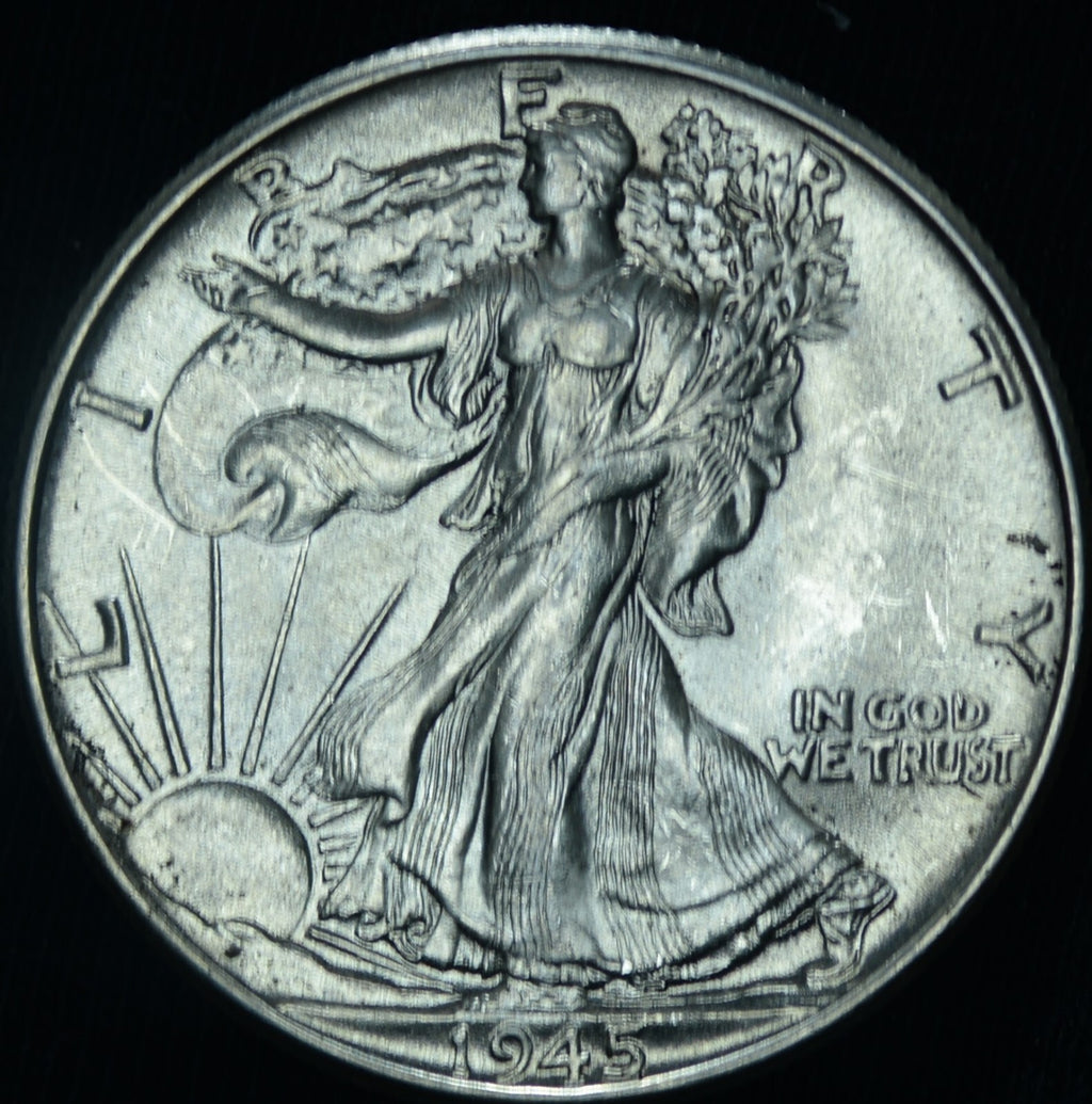 1945 50C Walking Liberty Half Dollar BU Beauty ~ 26452