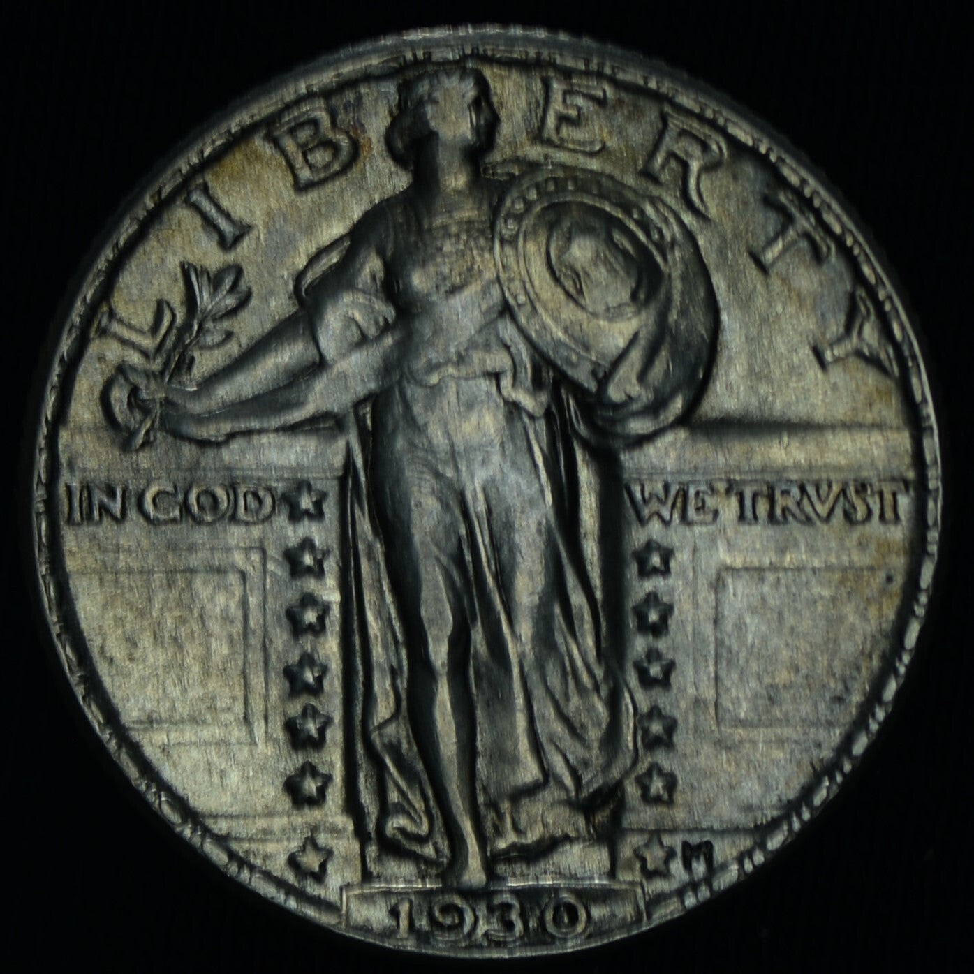 1930 25C Standing Liberty Quarter AU+ Toner ~ 26461