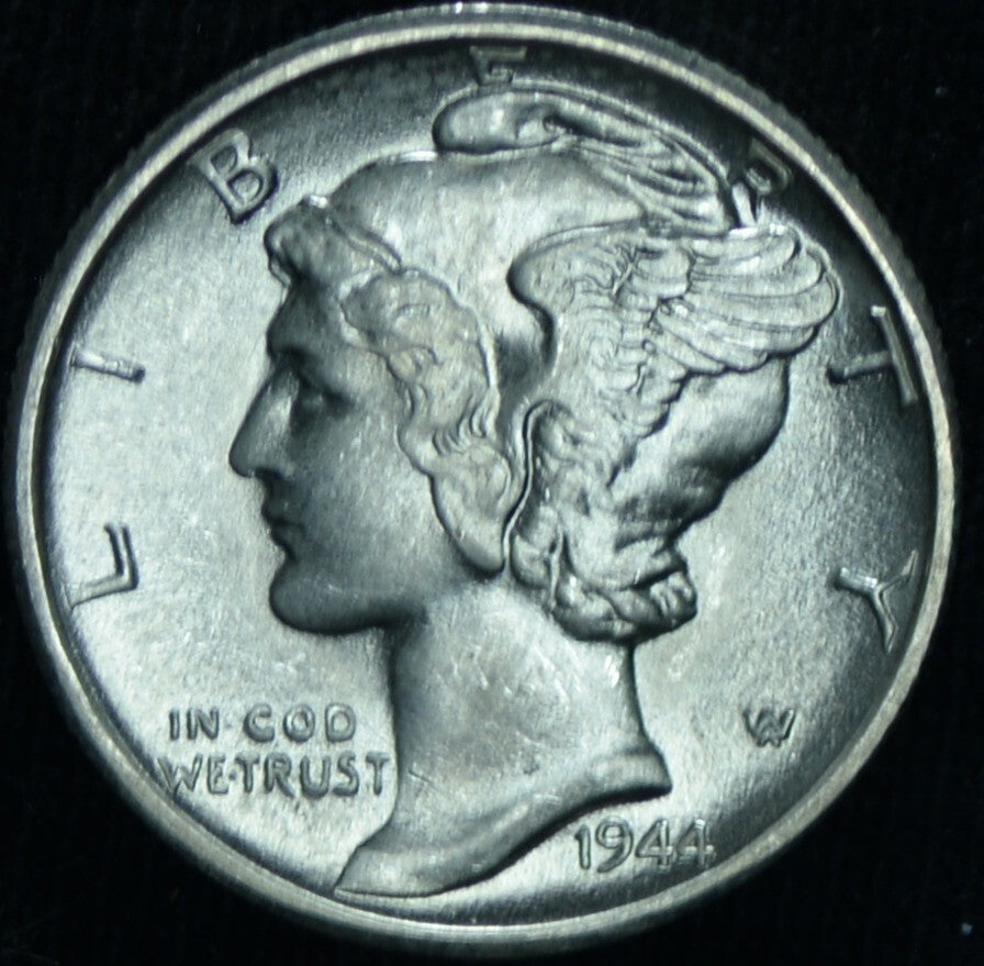 1944-S 10C Mercury Dime BU Gem - 25420