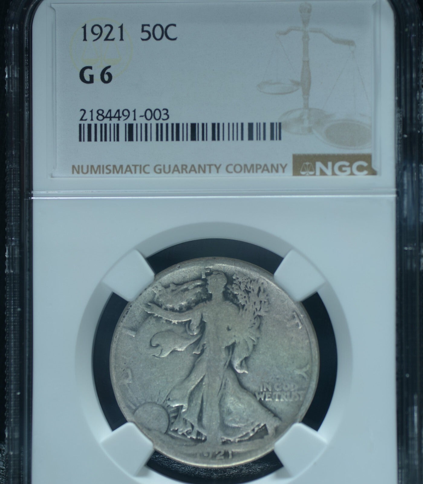 1921 50C Walking Liberty Half Dollar G6 ~ 26500