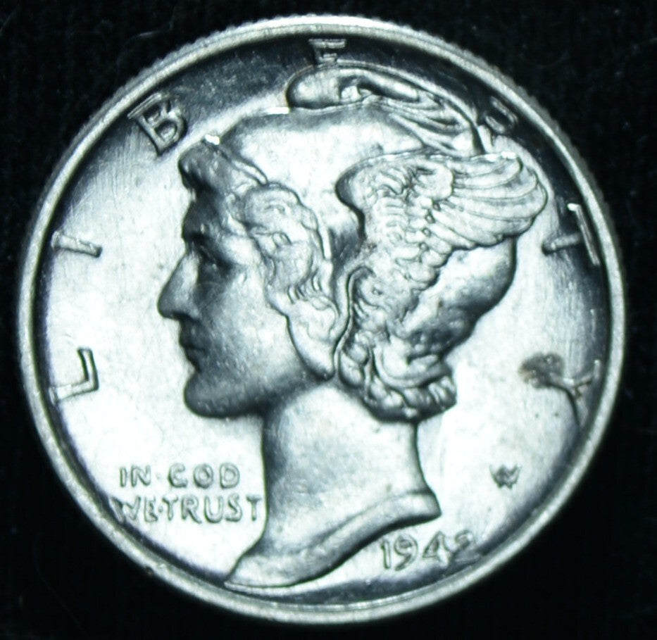 1942 10C Mercury Dime AU/BU - 25457