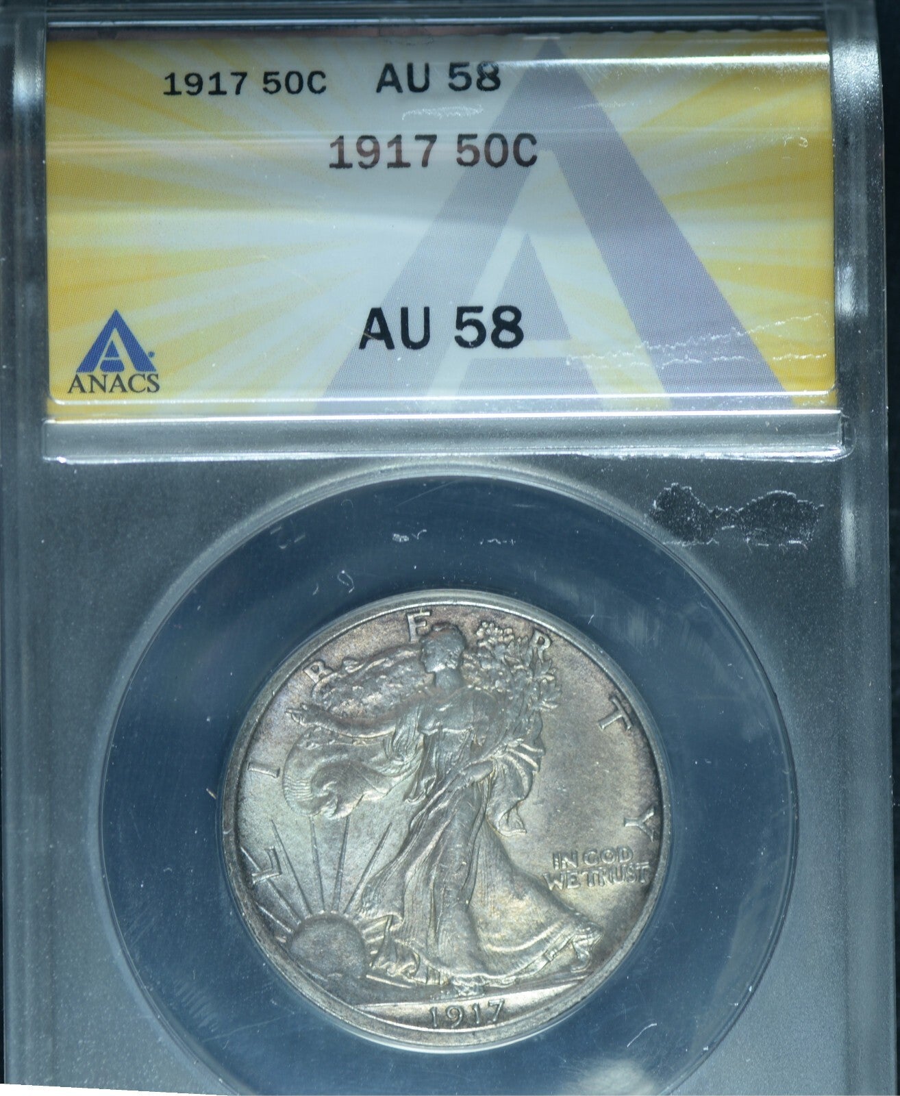 1917 50C Walking Liberty Half Dollar AU58 ~ 26375