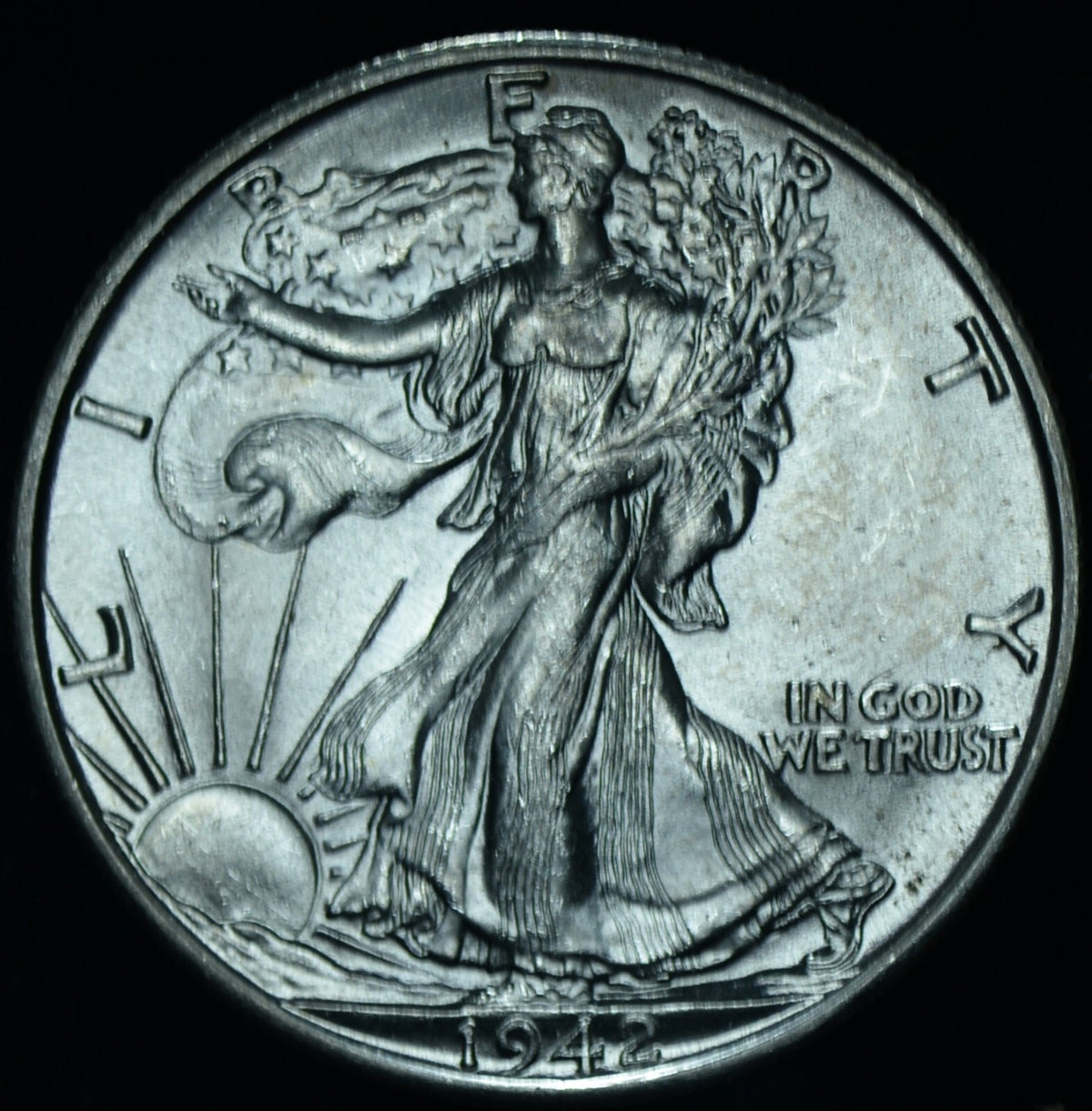 1942-D 50C Walking Liberty Half Dollar BU Gem ~ 26460