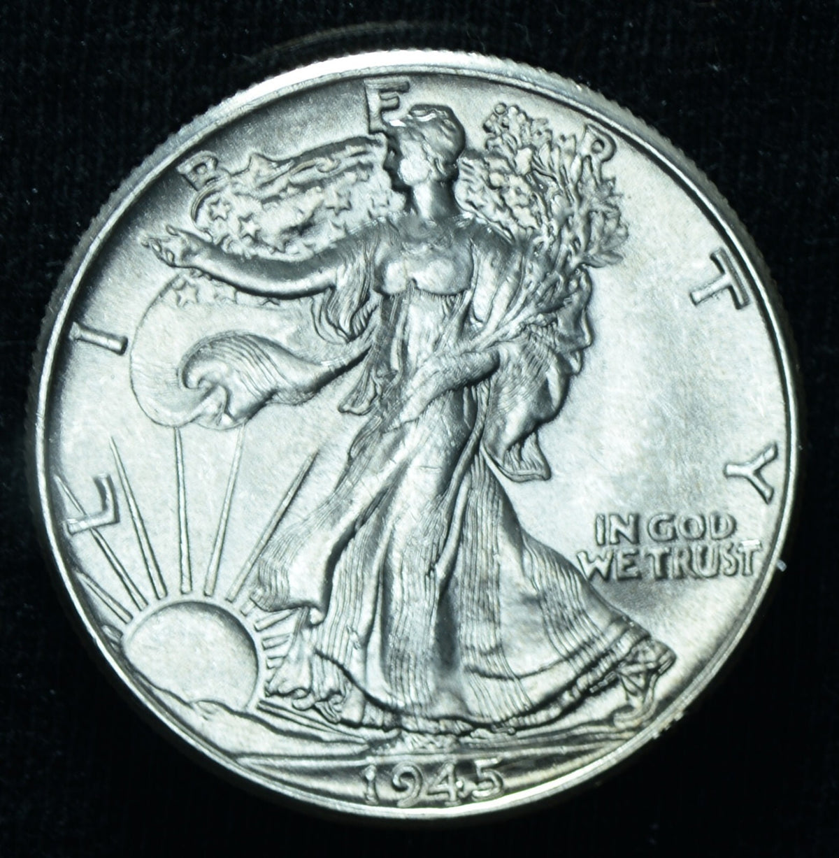 1945 50C Walking Liberty Half Dollar Brilliant Uncirculated BU - 25579