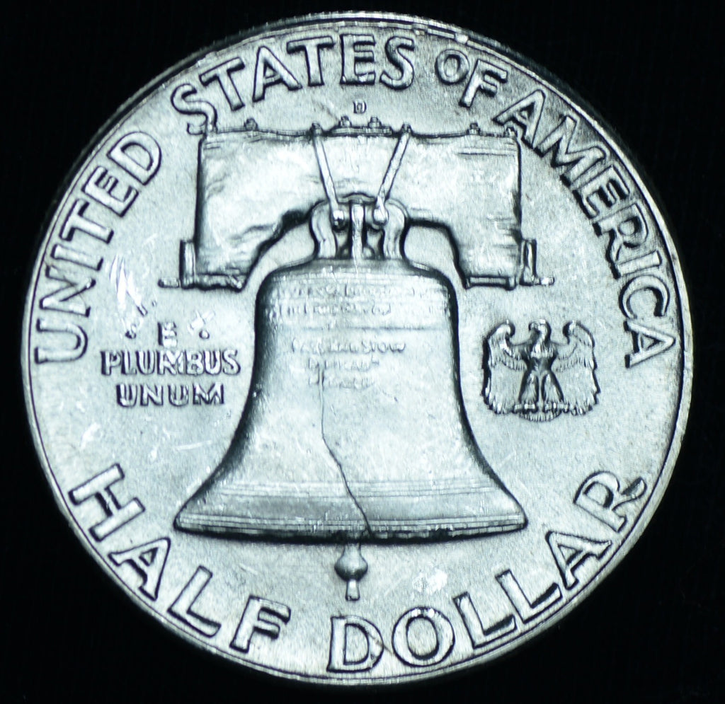 1948-D 50C Franklin Half Dollar BU Great Luster Eye Appeal Hit on Cheek ~ 26104