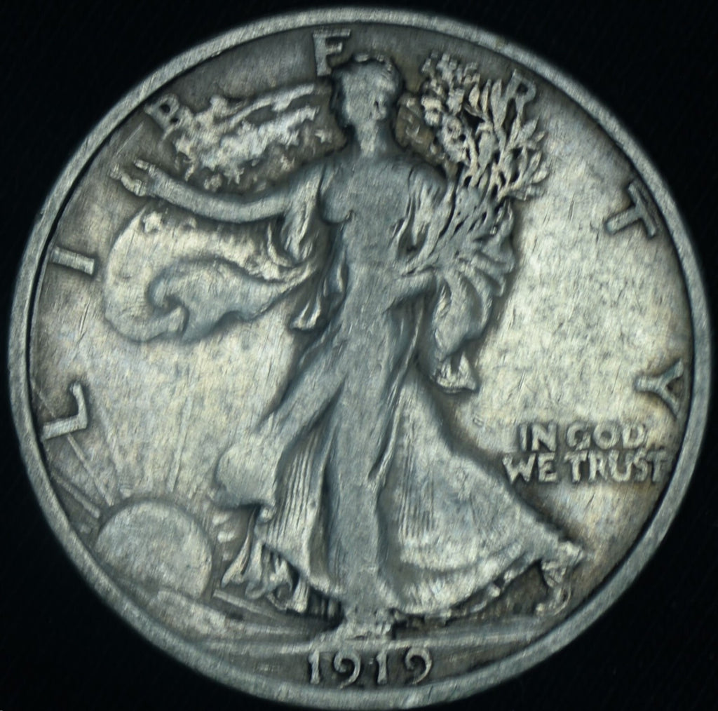1919 50C Walking Liberty Half Dollar VF Tough Date ~ 26478