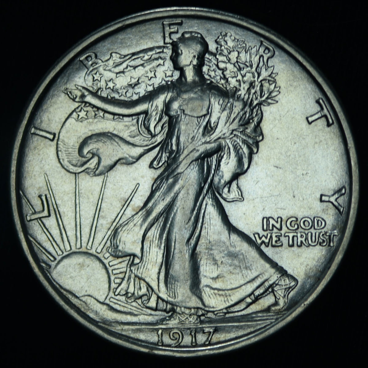 1917-S 50C Reverse Walking Liberty Half Dollar Better Date AU ~ 26473