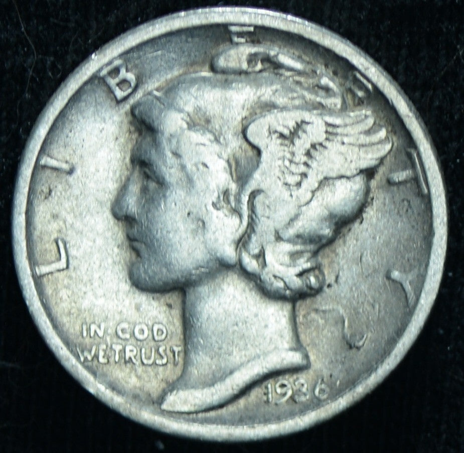 1936 10C Mercury Dime Scarce Date ~ 25632