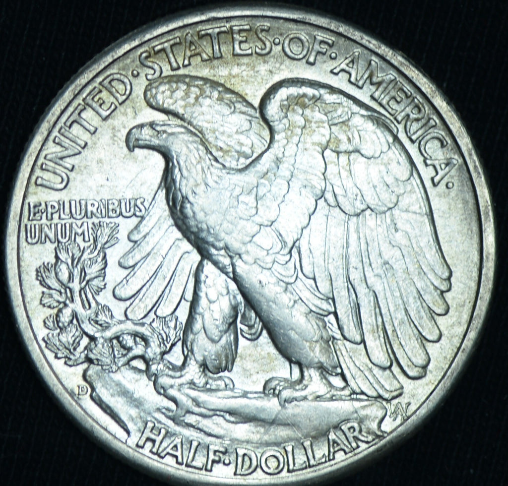 1943-D 50C Walking Liberty Half Dollar AU ~ 26392