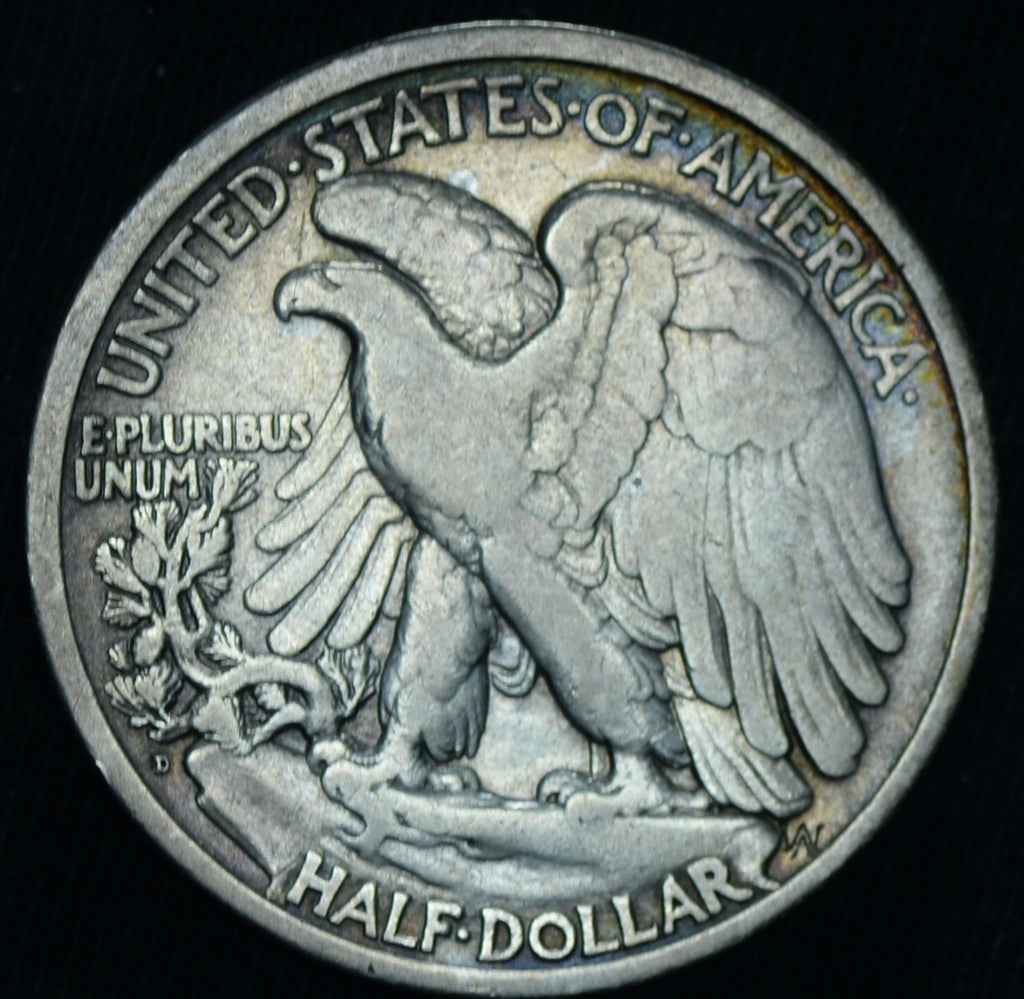 1920-D  50C Walking Liberty Half Dollar VF Rare Key Date ~ 25058