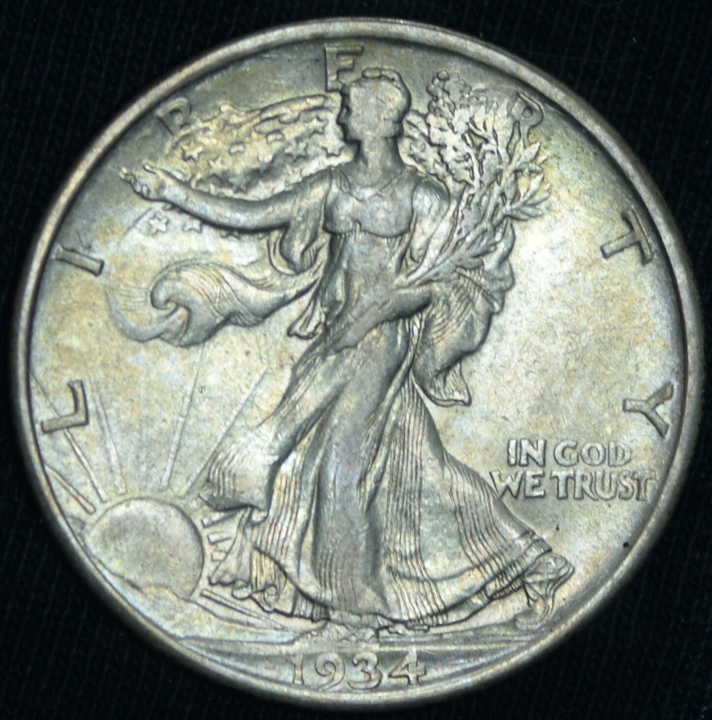 1934-D Walking Liberty Half Dollar AU Cool Toning ~ 26380