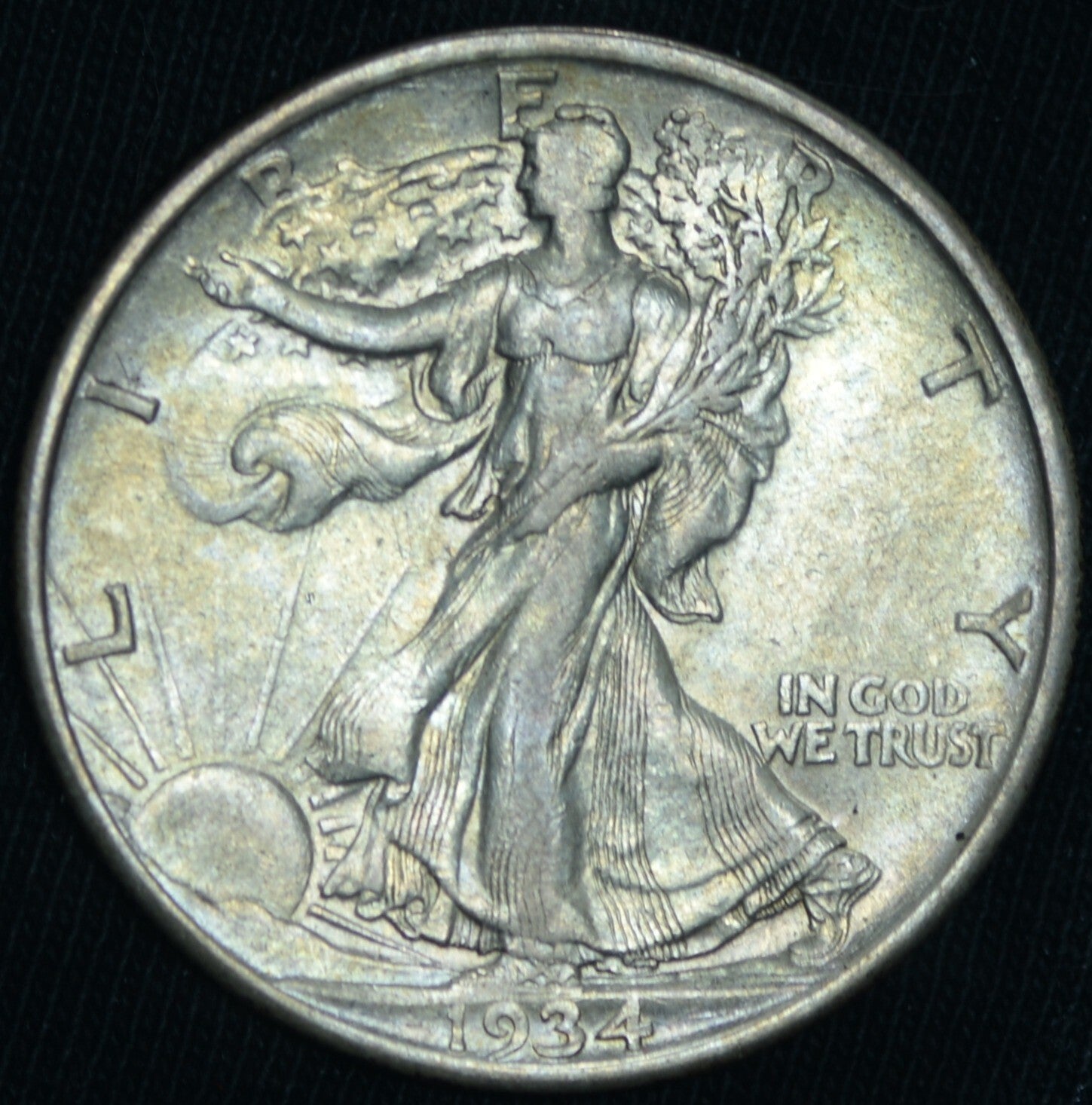 1934-D Walking Liberty Half Dollar AU Cool Toning ~ 26380