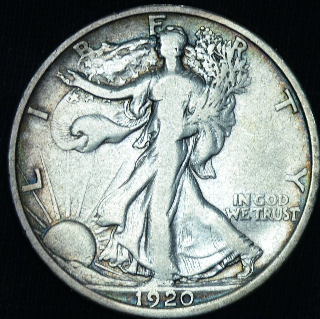 1920-D  50C Walking Liberty Half Dollar VF Rare Key Date ~ 25058
