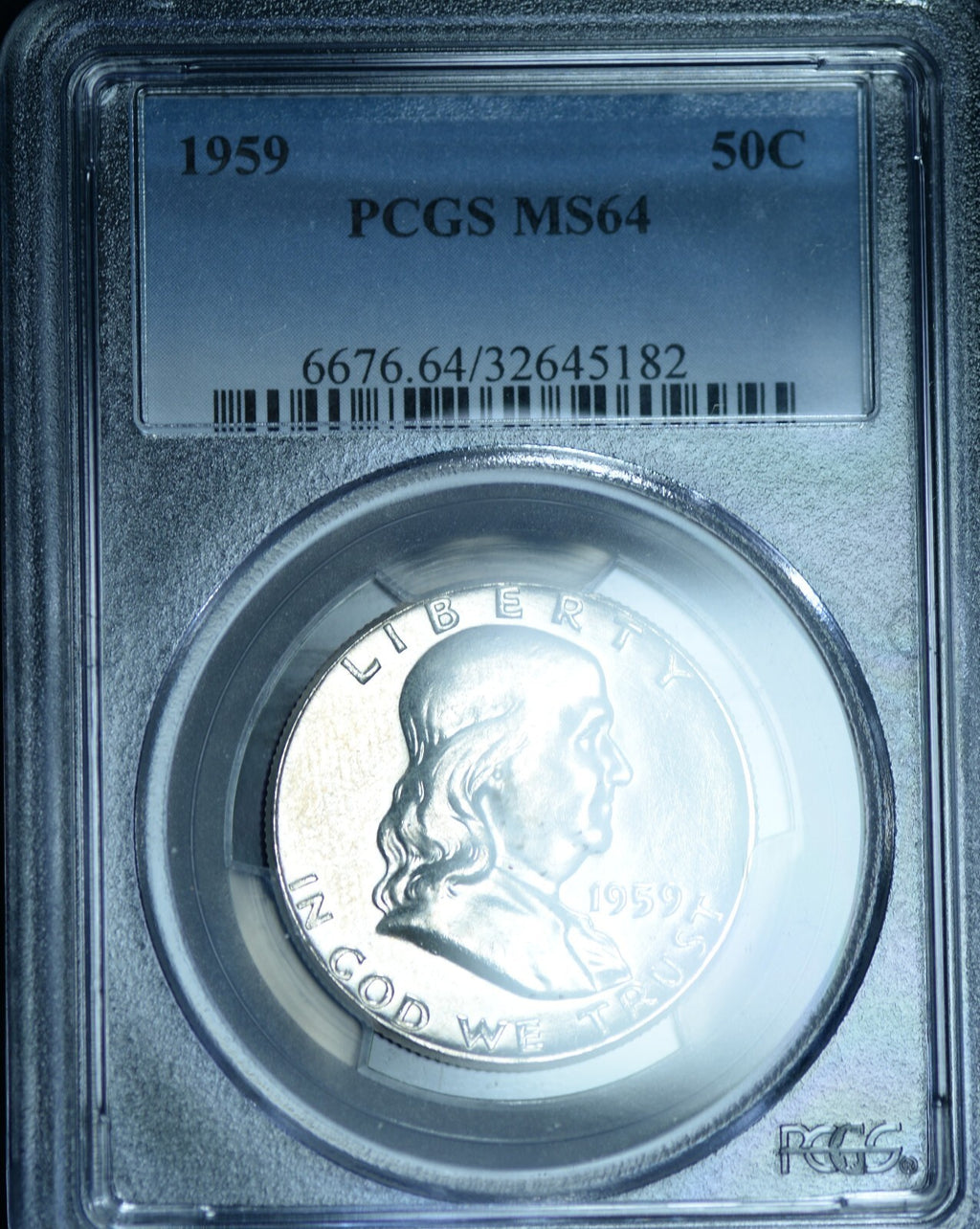 1959 50C Franklin Half Dollar PCGS MS64 ~ 26352