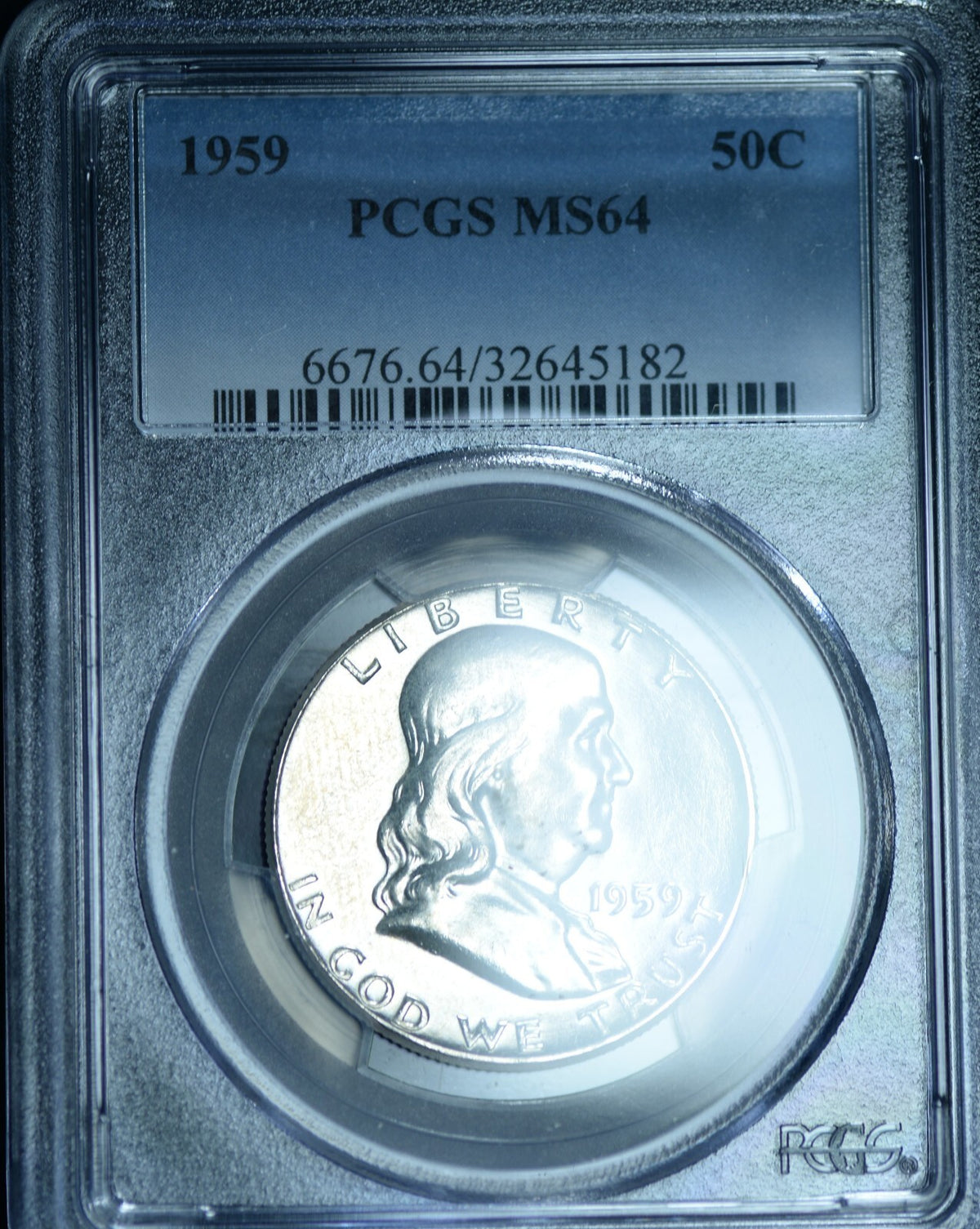 1959 50C Franklin Half Dollar PCGS MS64 ~ 26352