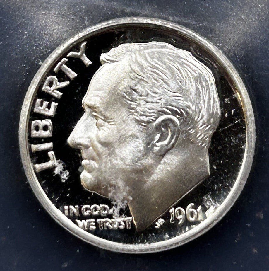 1961 10C (Proof) Roosevelt Dime Rare Cond PF69 DCAM (Scuff Slab-NOT COIN)  25154