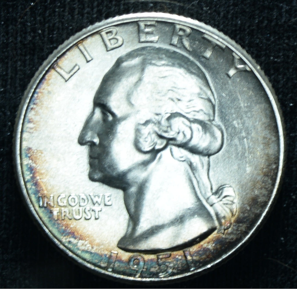 1951-D 25C Washington Quarter UNC Toned ~ 26190