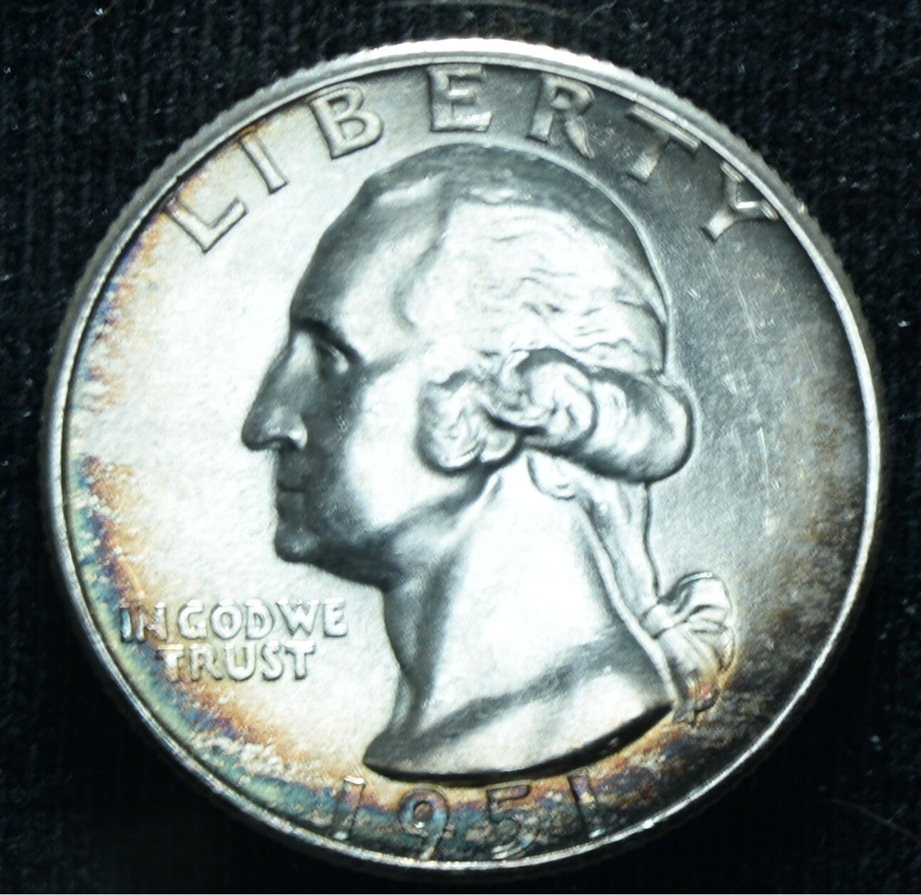 1951-D 25C Washington Quarter UNC Toned ~ 26190