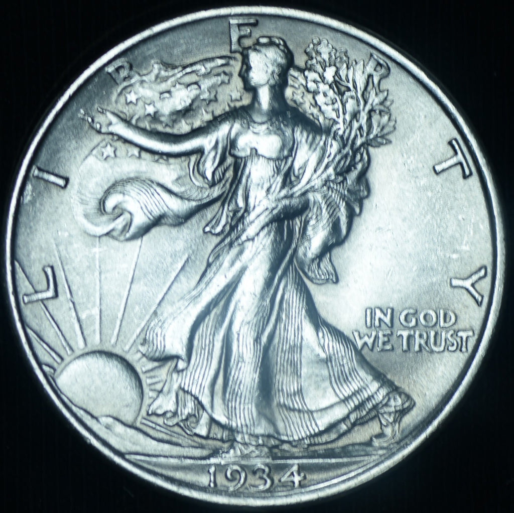 1934 50C Walking Liberty Half Dollar AU/BU Slider ~ 26417