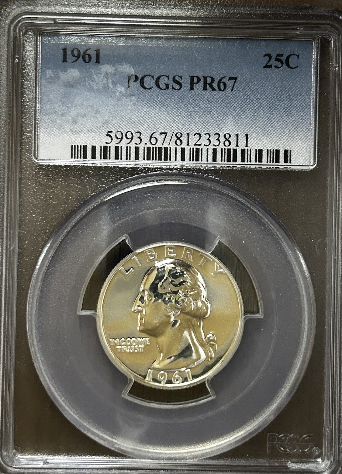 1961 25C (Proof) Washington Quarter PCGS PR67 ~ 26306