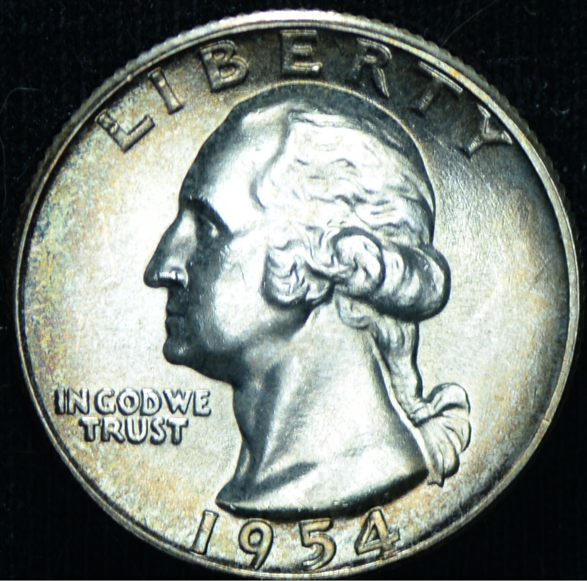 1954 25C Washington Quarter Uncirculated Toned - 25528