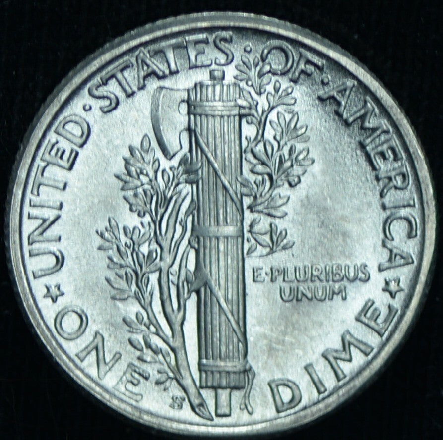 1944-S 10C Mercury Dime BU Gem - 25420