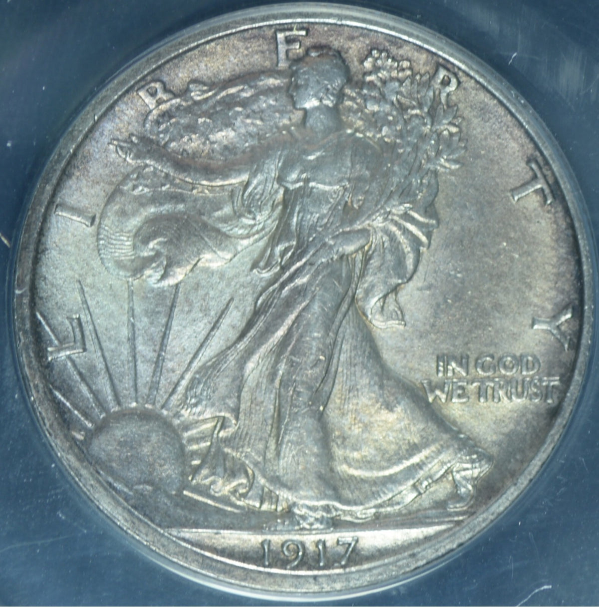 1917 50C Walking Liberty Half Dollar AU58 ~ 26375