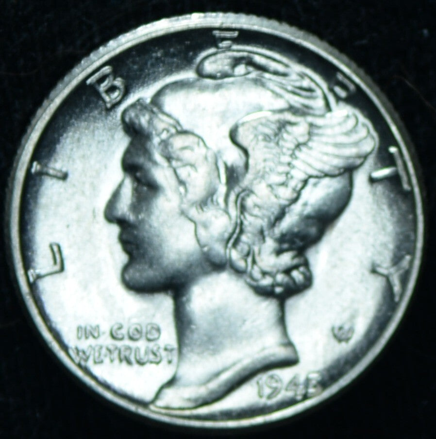 1945 10C Mercury Dime BU Brilliant Uncirculated  ~ 25466