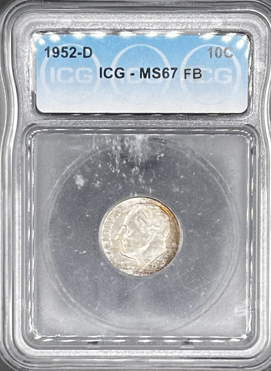 1952-D 10C FB Roosevelt Dime MS67 FB - 25142