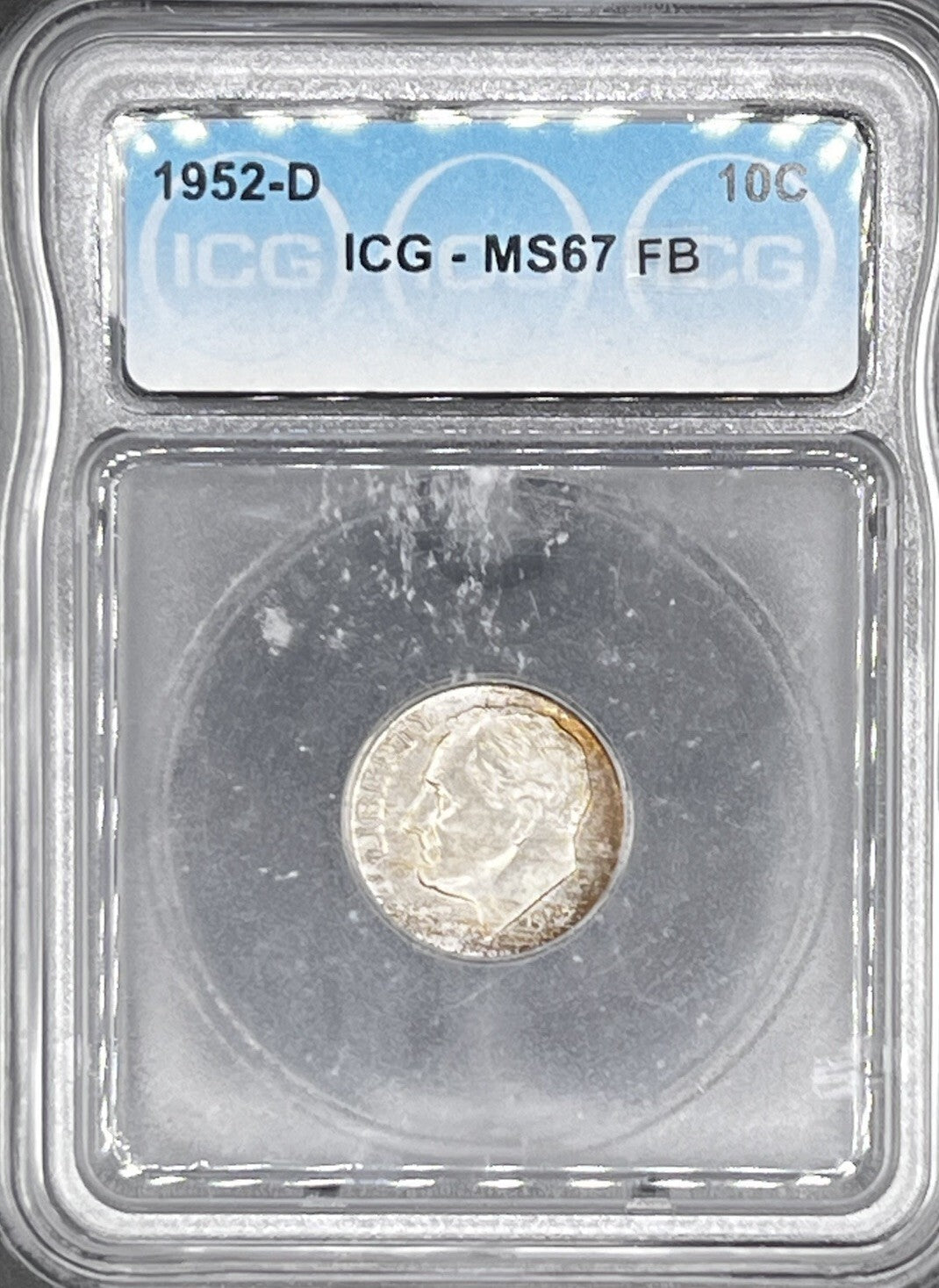 1952-D 10C FB Roosevelt Dime MS67 FB - 25142