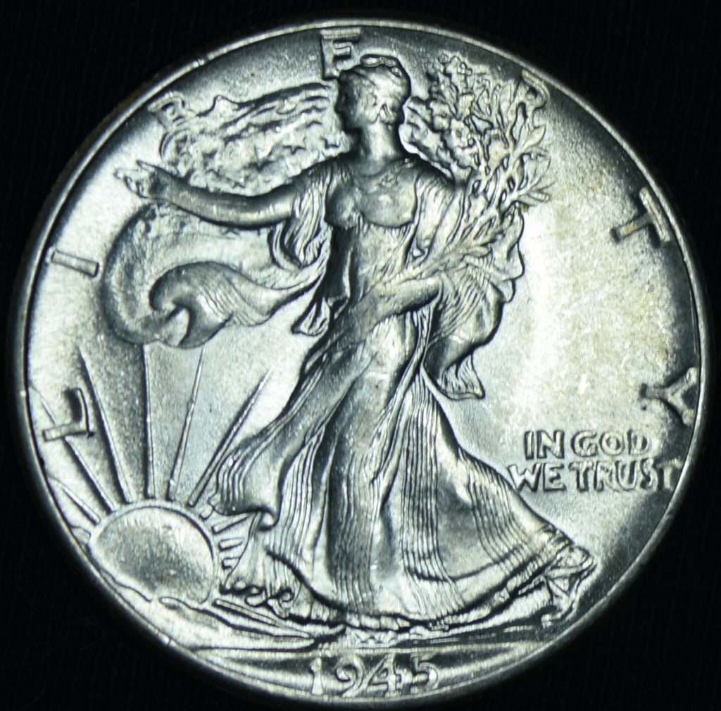 1945 50C Walking Liberty Half Dollar BU ~ 26241